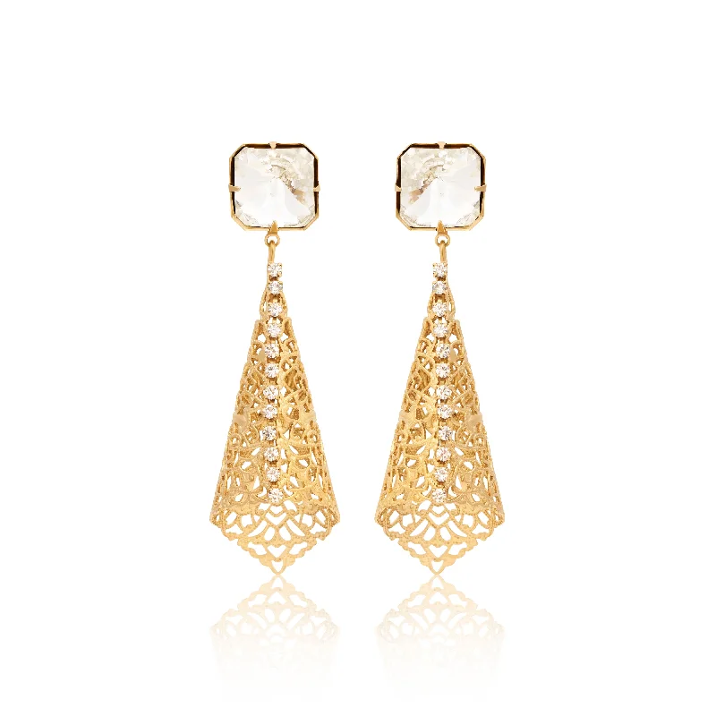 Exclusive Online Jewelry Sale – Don't Wait Crystal Filigree Pierced Earrings