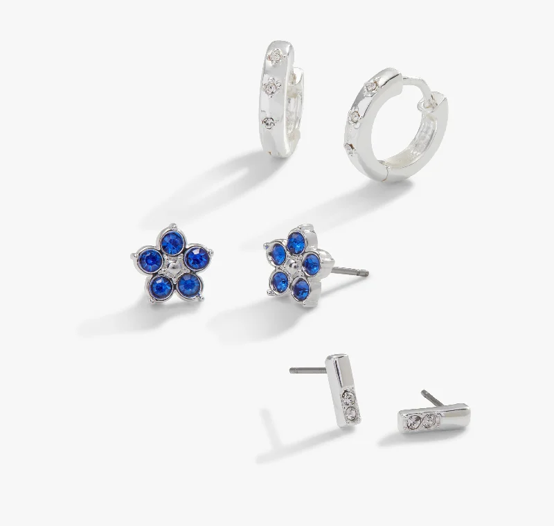 Elegant Jewelry, Exclusive Prices – Shop Now Crystal Forget-Me-Not Flower Stud + Hoop Earrings, Set of 3 Elegant Jewelry, Exclusive Prices – Shop Now Crystal Forget-Me-Not Flower Stud + Hoop Earrings, Set of 3