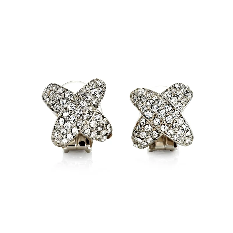 Timeless Jewelry At Special Discount Rates Crystal Pave Clip Earrings
