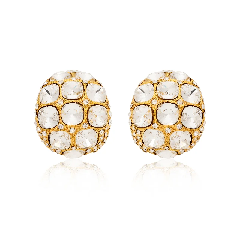 Exclusive Jewelry Markdowns – Limited-Time Offer Crystal Square Hoop Clip Earrings