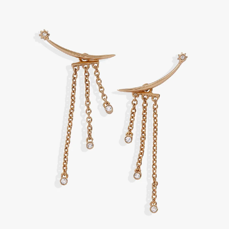 Elevate Your Outfit With Discounted Statement Jewelry Celestial Shooting Star Ear Jacket Earring