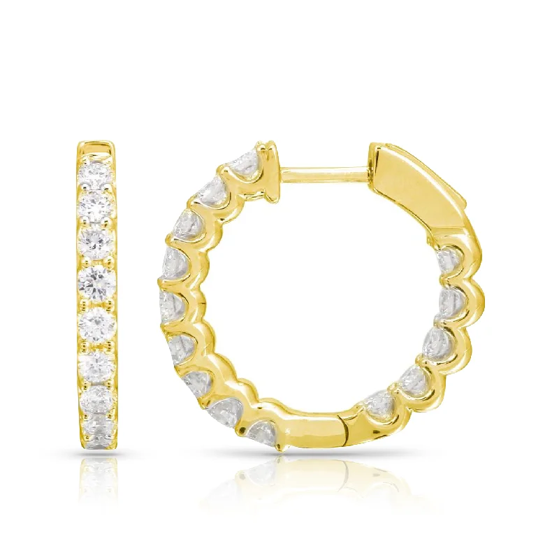 Personalized Engraved Jewelry For Meaningful Gifts Small Diamond Elongated Imperial Hoops Personalized Engraved Jewelry For Meaningful Gifts Small Diamond Elongated Imperial Hoops