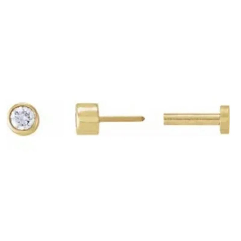 Fashion-Forward Jewelry At Incredible Prices Diamond flat back earrings - RE1955KY