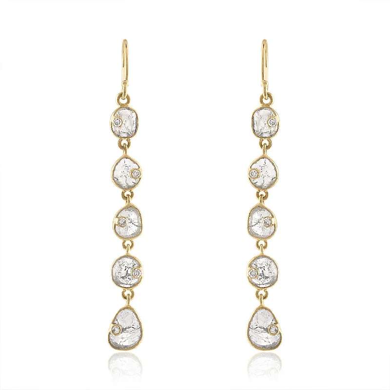 Trending Jewelry Styles Now At Limited-Time Discounts ALYA DIAMOND SLICE LINEAR EARRINGS