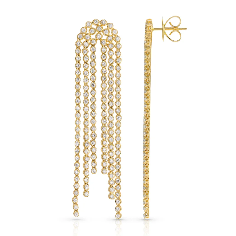 Affordable Gold-Plated Jewelry For Modern Fashion Diamond Triple Drop Earrings