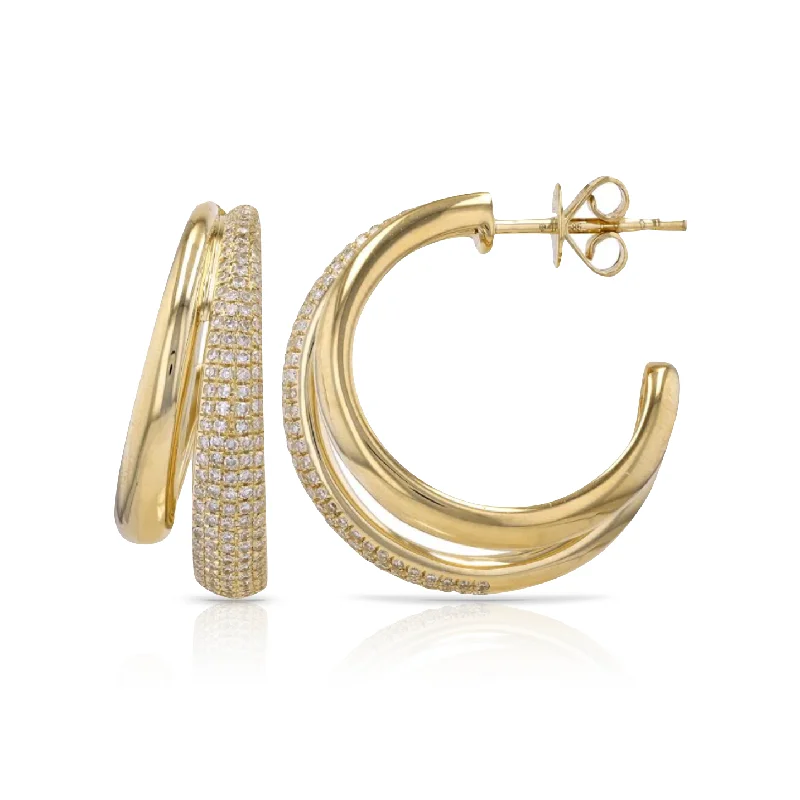 Affordable Glamour – Premium Jewelry At Special Prices Domed Golden Diamond Hoops