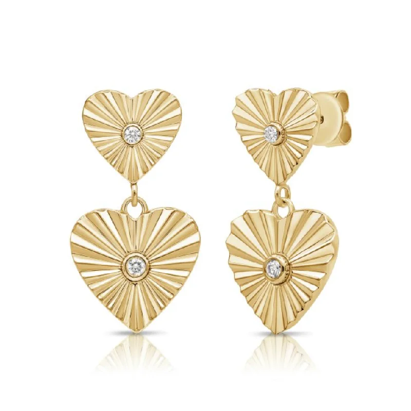 The Perfect Jewelry Piece At The Perfect Discount Double Fluted Heart Dangling Studs