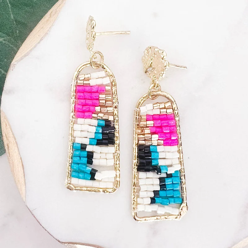 Celebrate With Sparkle – Jewelry Sale Now Live Miami Multi Seed Bead Gold Dangle Earrings