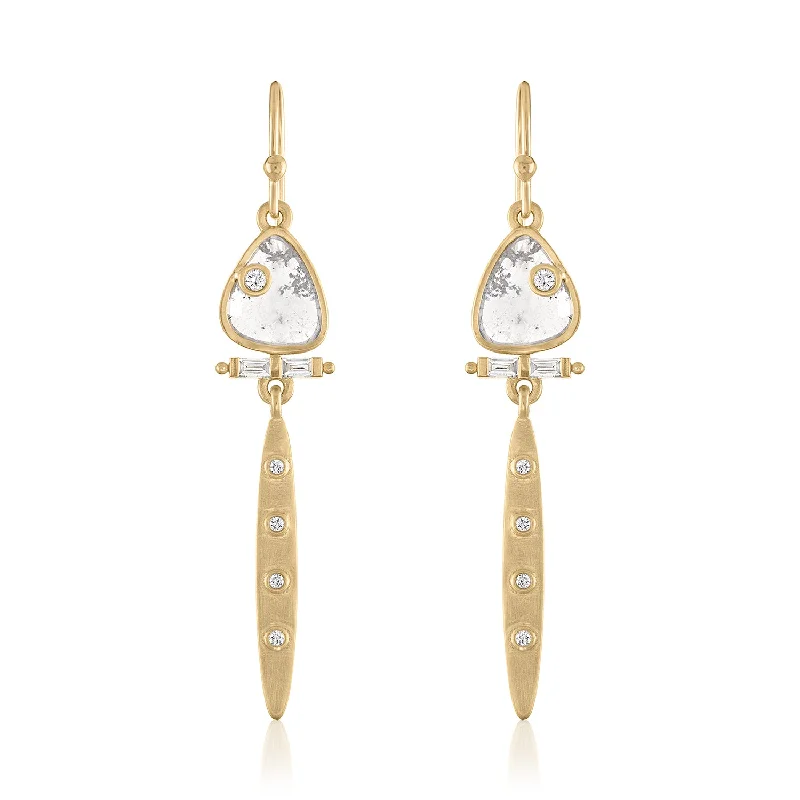 Clearance Sale On High-End Jewelry Collections EMBER DIAMOND SLICE LINEAR EARRINGS