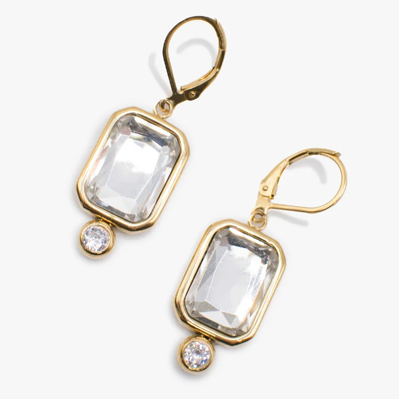 Fashion-Forward Geometric Jewelry For Contemporary Style Emerald Cut Crystal Drop Earrings Fashion-Forward Geometric Jewelry For Contemporary Style Emerald Cut Crystal Drop Earrings
