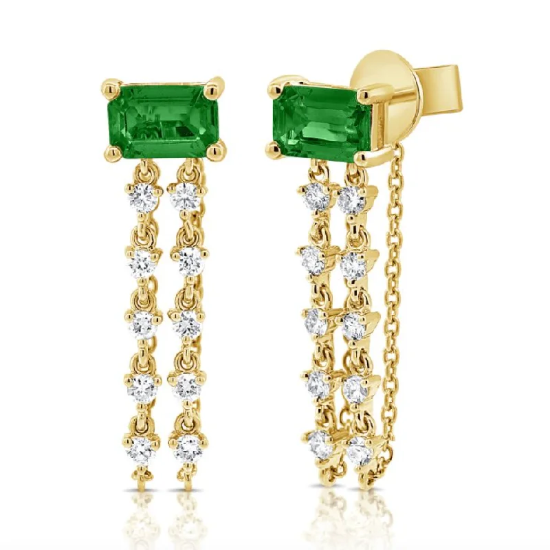 Limited-Time Offer On Elegant Jewelry Pieces Emerald Diamond Cascade Earrings