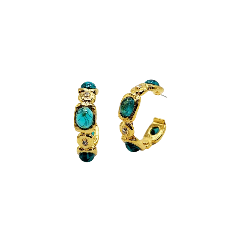 Luxury Meets Affordability – Jewelry Sale Live Now Emerald Hoop Pierced Earrings