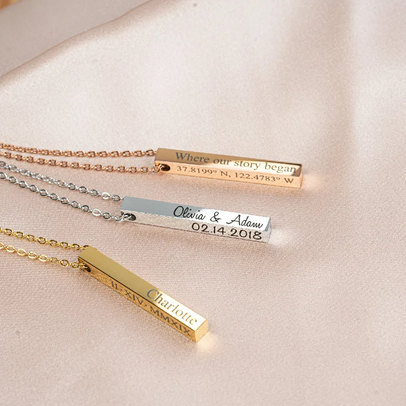 Chic, Trendy, And Affordable Jewelry Sale Four-Sided Vertical Bar Necklace