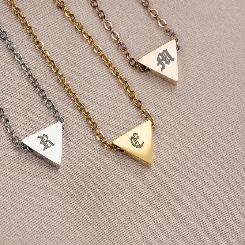 Seasonal Jewelry Deals – Elevate Your Style Triangle Initial Pendant Necklace