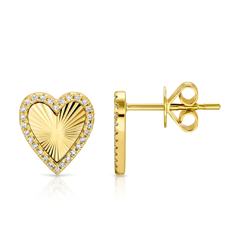 Best Jewelry Deals – Premium Quality At Exclusive Discounts Fluted Diamond Heart Studs