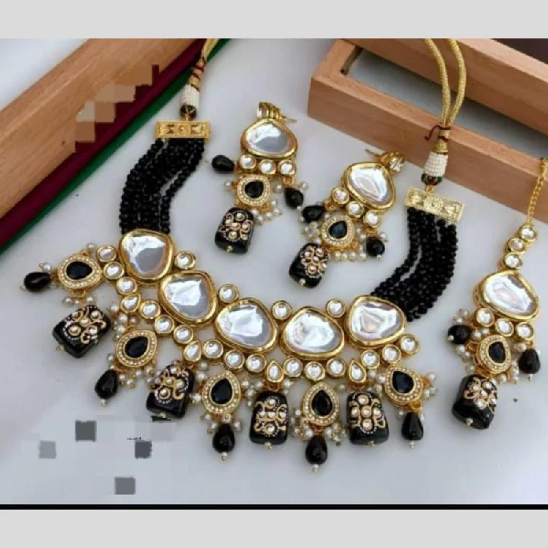 Limited-Time Offer On Elegant Jewelry Pieces FS Collection Gold Plated Kundan Stone And Beads Necklace Set Limited-Time Offer On Elegant Jewelry Pieces FS Collection Gold Plated Kundan Stone And Beads Necklace Set