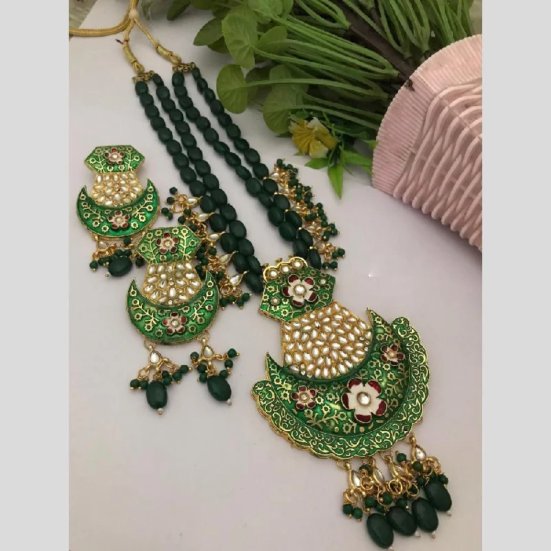 Affordable Luxury Jewelry For Every Occasion FS Collection Gold Plated Kundan Stone And Beads Necklace Set Affordable Luxury Jewelry For Every Occasion FS Collection Gold Plated Kundan Stone And Beads Necklace Set