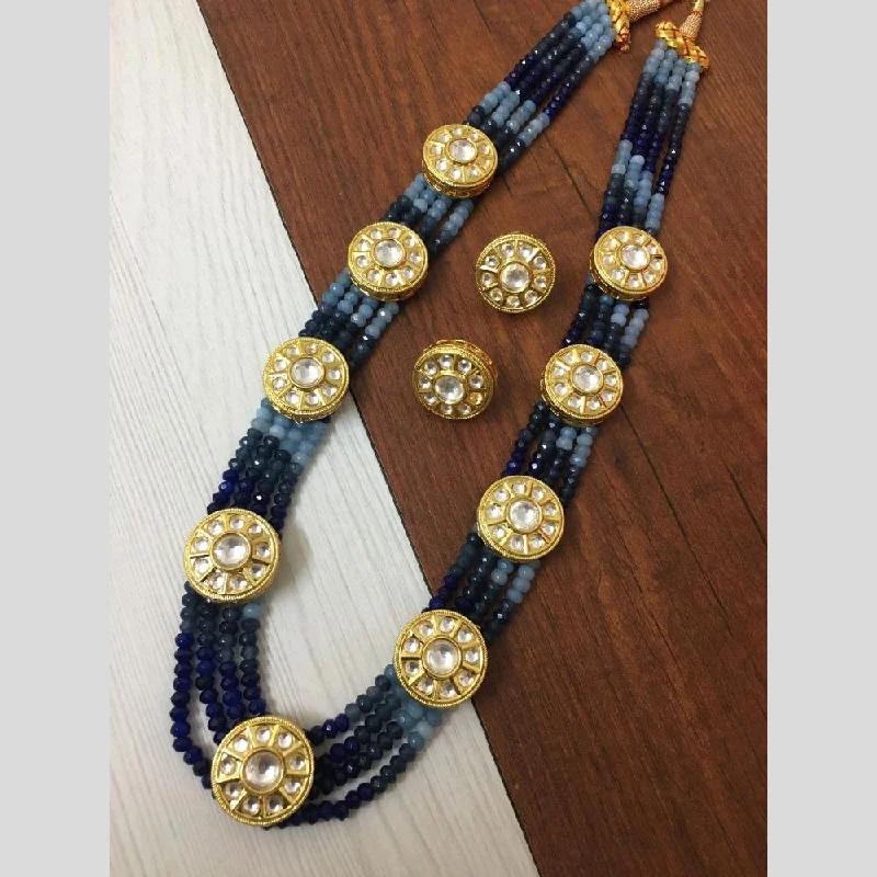 Limited Stock On Premium Jewelry At Low Prices FS Collection Gold Plated Kundan Stone And Beads Necklace Set Limited Stock On Premium Jewelry At Low Prices FS Collection Gold Plated Kundan Stone And Beads Necklace Set