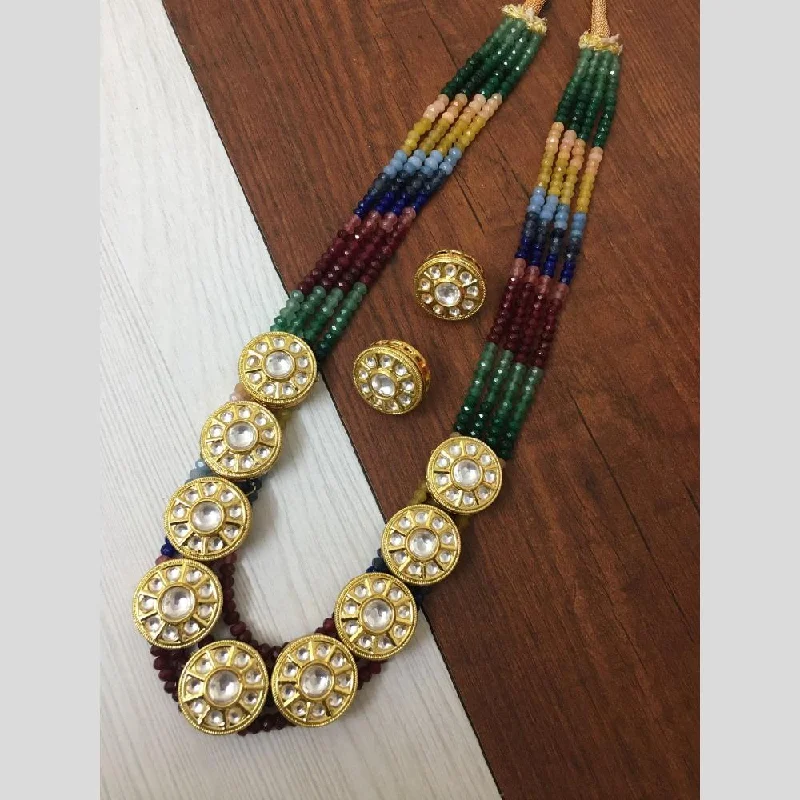 Luxury Jewelry Now At Special Promotional Rates FS Collection Gold Plated Kundan Stone And Beads Necklace Set Luxury Jewelry Now At Special Promotional Rates FS Collection Gold Plated Kundan Stone And Beads Necklace Set