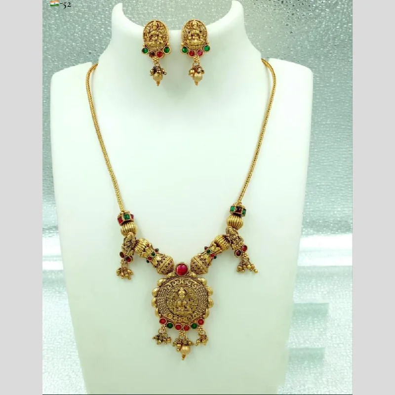 Premium Jewelry Now Available At Special Discounts FS Collection Gold Plated Pota Stone Necklace Set