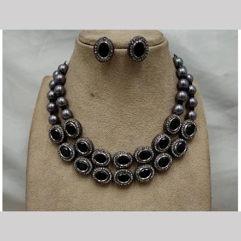 Premium Jewelry, Premium Discounts – Act Fast FS Collection Oxidised Plated Crystal Stone Necklace Set Premium Jewelry, Premium Discounts – Act Fast FS Collection Oxidised Plated Crystal Stone Necklace Set