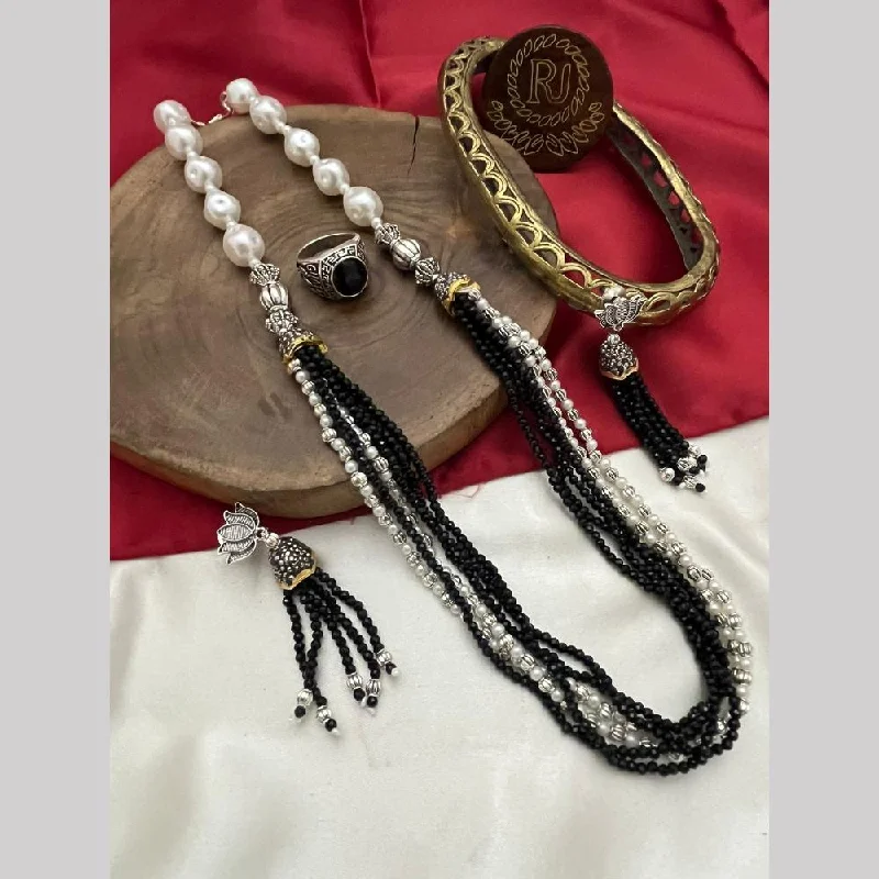 Flash Sale On Stunning Jewelry – Don't Miss Out FS Collection Oxidised Plated Pearl And Beads Long Necklace Set Flash Sale On Stunning Jewelry – Don't Miss Out FS Collection Oxidised Plated Pearl And Beads Long Necklace Set