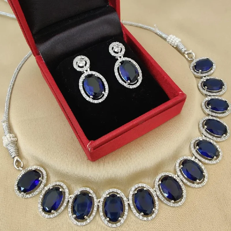 Shop Modern Jewelry Collections With Exclusive Discounts FS Collection Silver Plated Crystal Stone Necklace Set Shop Modern Jewelry Collections With Exclusive Discounts FS Collection Silver Plated Crystal Stone Necklace Set