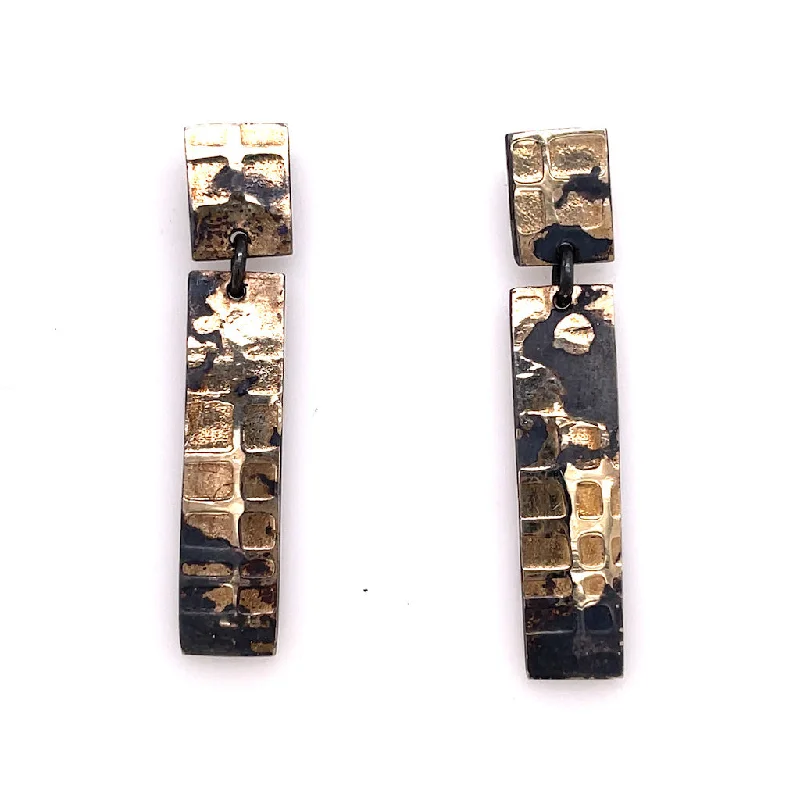 Trending Jewelry Styles Now At Limited-Time Discounts Fused Gold Rectangle Earrings - RE1890KOX