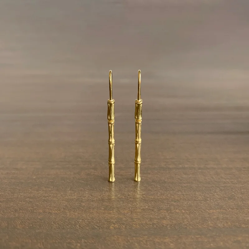 Shop Stylish Jewelry Now And Save Big Gold Bamboo Long Dangle Earrings