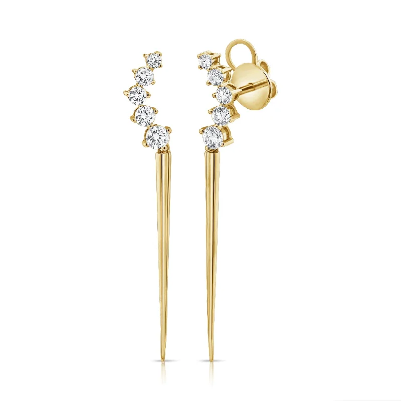 Best Jewelry Sale Prices – Limited-Time Offer Graduated Diamond Crawler + Spike Drop Earrings