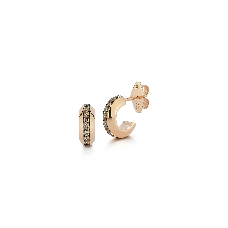 Flash Sale On Stunning Jewelry – Don't Miss Out GRANT 18K CHAMPAGNE DIAMOND KNIFE EDGE HUGGIE EARRINGS