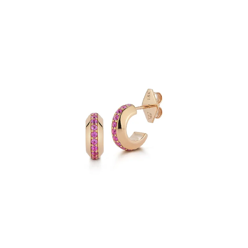 Limited-Time Offer On Premium Jewelry Collections GRANT 18K SAPPHIRE KNIFE EDGE HUGGIE EARRINGS