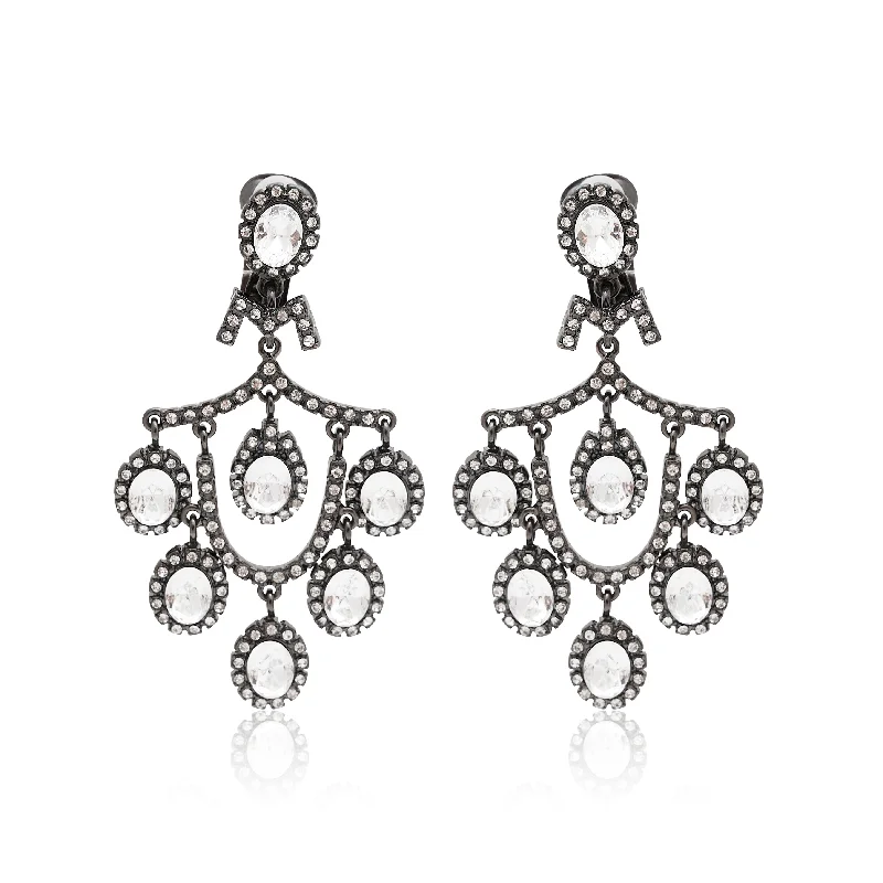 Discover Unique Jewelry With Special Limited-Time Offers Gunmetal & Crystal Chandelier Earrings