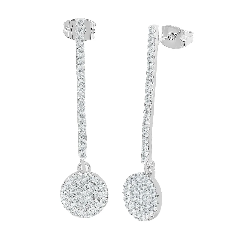 Seasonal Jewelry Sale – Upgrade Your Style Today Hazel 18k White Gold Plated Silver Drop Dangle Earrings with Simulated Diamond Crystals
