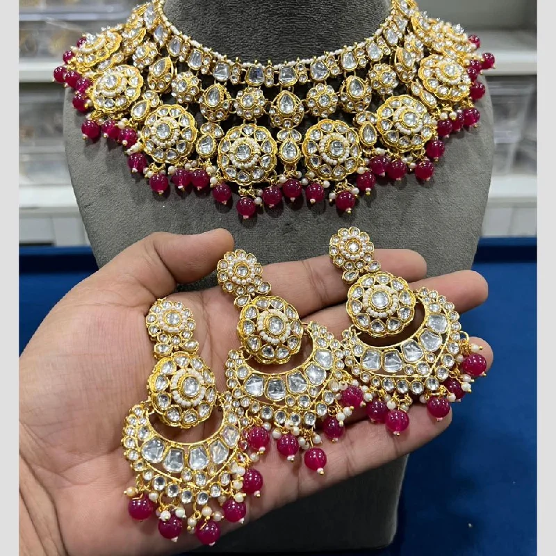 The Perfect Jewelry Piece At The Perfect Price Hira Collections Gold Plated Kundan Stone And Pearls Choker Necklace Set The Perfect Jewelry Piece At The Perfect Price Hira Collections Gold Plated Kundan Stone And Pearls Choker Necklace Set