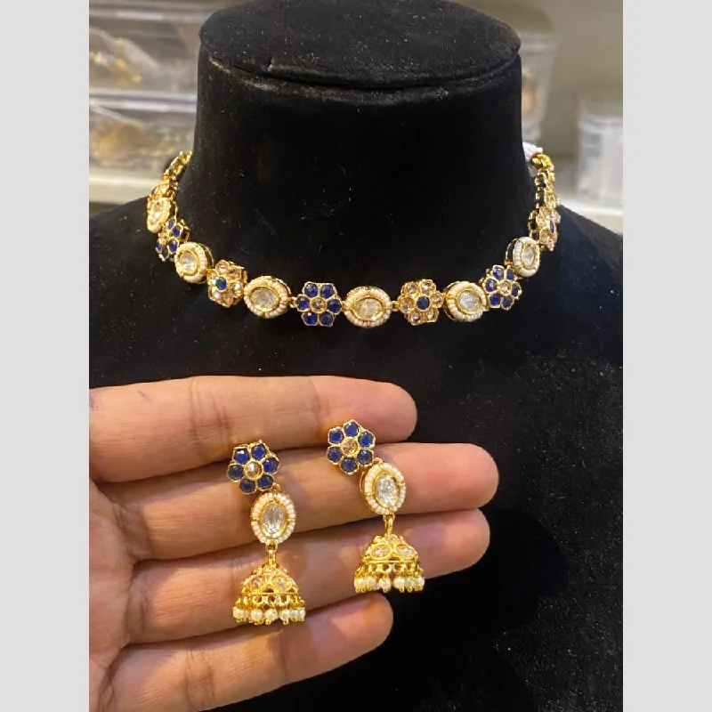 Flash Sale On Stunning Jewelry – Don't Miss Out Hira Collections Gold Plated Pota Stone Choker Necklace Set Flash Sale On Stunning Jewelry – Don't Miss Out Hira Collections Gold Plated Pota Stone Choker Necklace Set