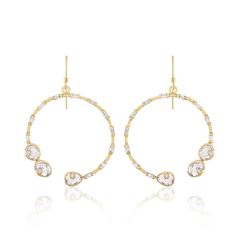 Shop Dazzling Jewelry At The Best Prices RADIANCE DIAMOND SLICE HOOP EARRINGS