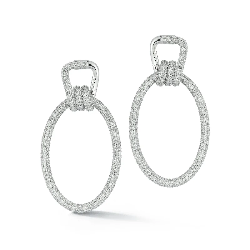 Once-A-Year Jewelry Sale – Grab Your Favorites Now HUXLEY 18K WHITE GOLD AND ALL DIAMOND ELONGATED COIL LINK EARRINGS