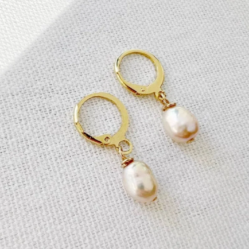 Seasonal Jewelry Sale – Upgrade Your Style Today Isla Freshwater Pearl Huggie Hoops Earrings Gold Filled