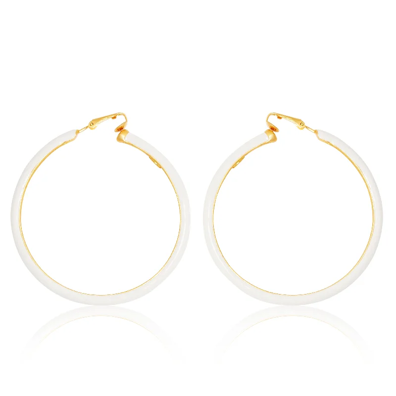 Adjustable Charm Bracelets For A Perfect Fit Ivory & Gold Clip-On Hoop Earrings