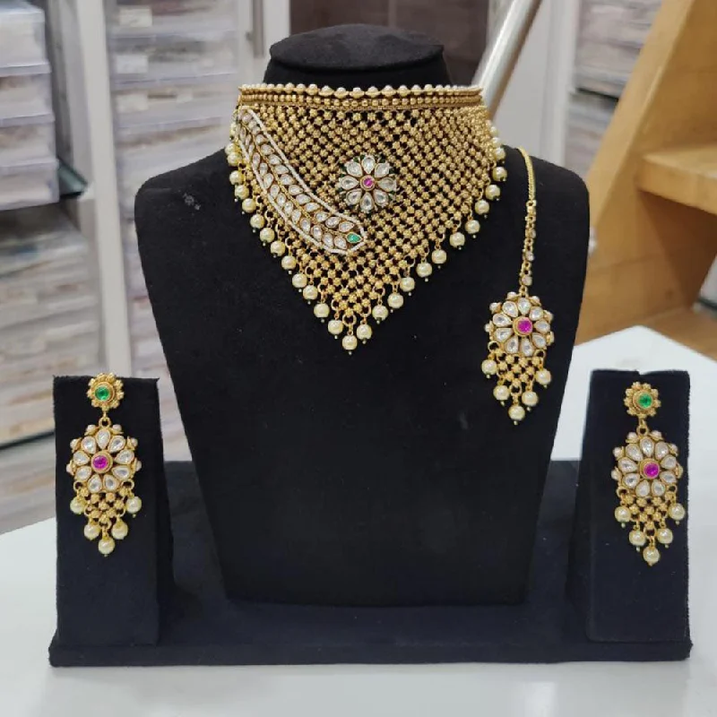Affordable Glamour – Premium Jewelry At Special Prices JCM Gold Plated Pota Stone And Pearls Choker Necklace Set Affordable Glamour – Premium Jewelry At Special Prices JCM Gold Plated Pota Stone And Pearls Choker Necklace Set