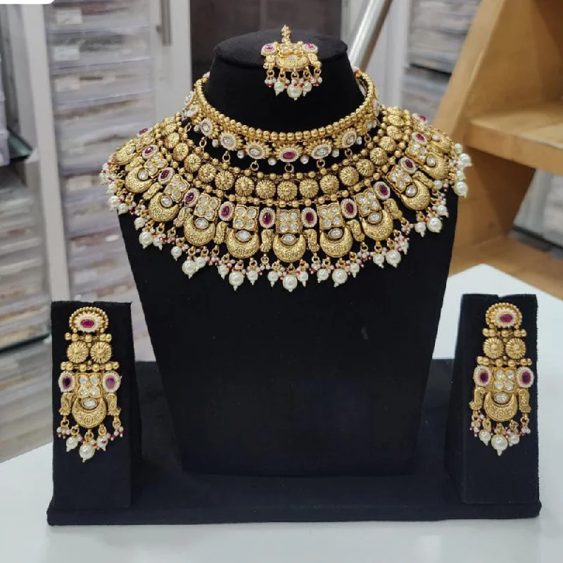 Personalized Jewelry Sale – Unique Pieces At Great Prices JCM Gold Plated Pota Stone And Pearls Choker Necklace Set Personalized Jewelry Sale – Unique Pieces At Great Prices JCM Gold Plated Pota Stone And Pearls Choker Necklace Set