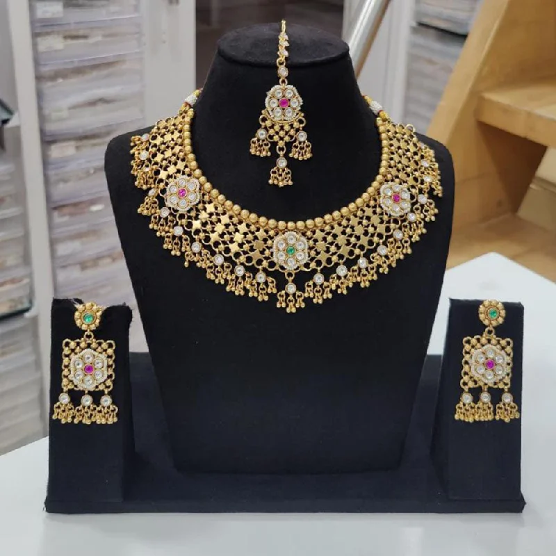 Premium Jewelry Now Available At Special Discounts JCM Gold Plated Pota Stone And Pearls Necklace Set Premium Jewelry Now Available At Special Discounts JCM Gold Plated Pota Stone And Pearls Necklace Set