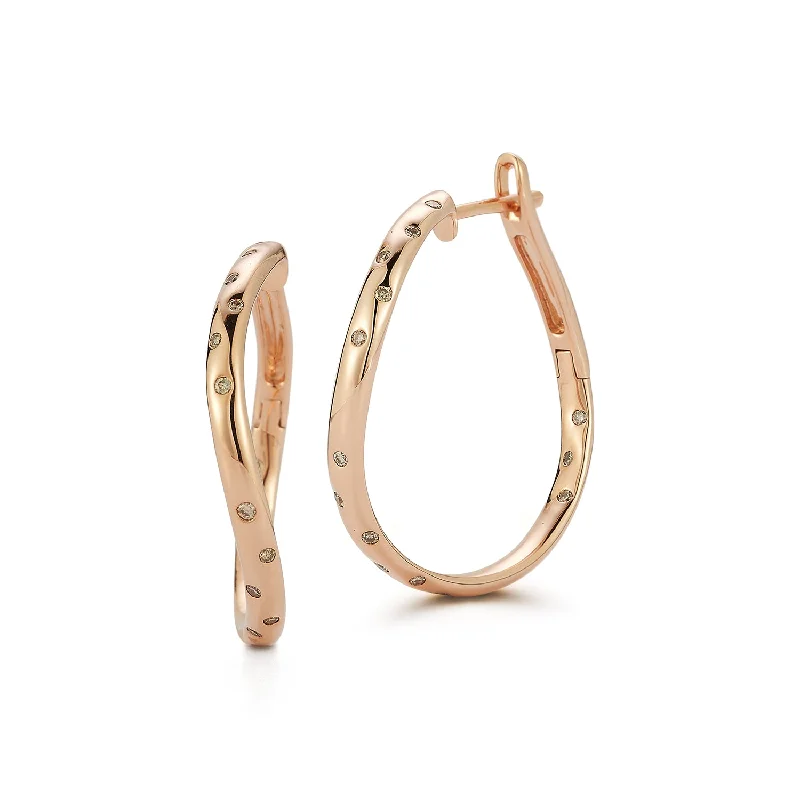 Buy More, Save More – Special Jewelry Discounts JULIAN 18K GOLD AND CHAMPAGNE DIAMONDS CURVED HOOP EARRINGS