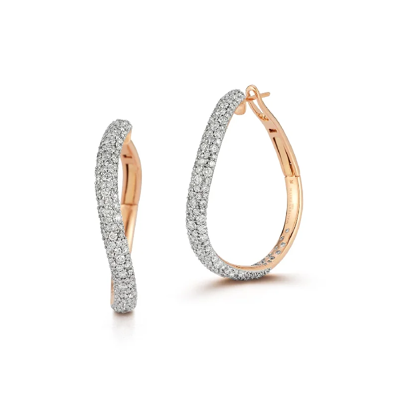 Dazzle In Elegance With Our Biggest Jewelry Sale JULIAN 18K GOLD AND DIAMOND CURVED HOOP EARRINGS