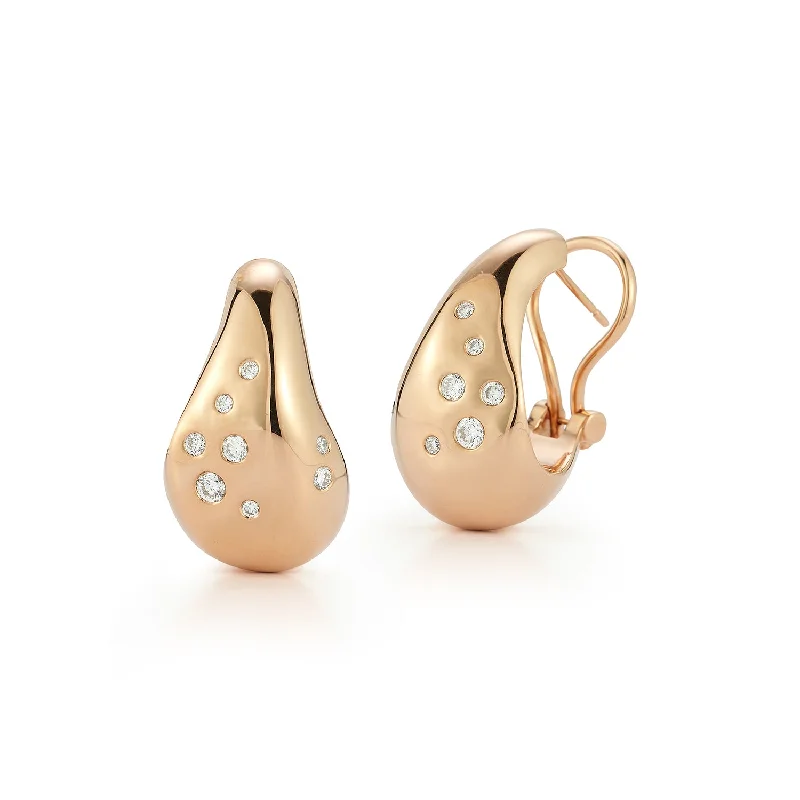 Shop Handcrafted Jewelry At Special Promotional Rates JULIAN 18K GOLD AND DIAMOND WIDE WAVE HOOP EARRINGS