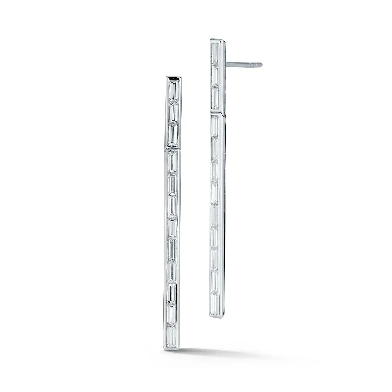 Shine In Style – Shop Jewelry Discounts Today KEYNES 18K WHITE GOLD AND WHITE BAGUETTE DIAMOND DROP EARRINGS