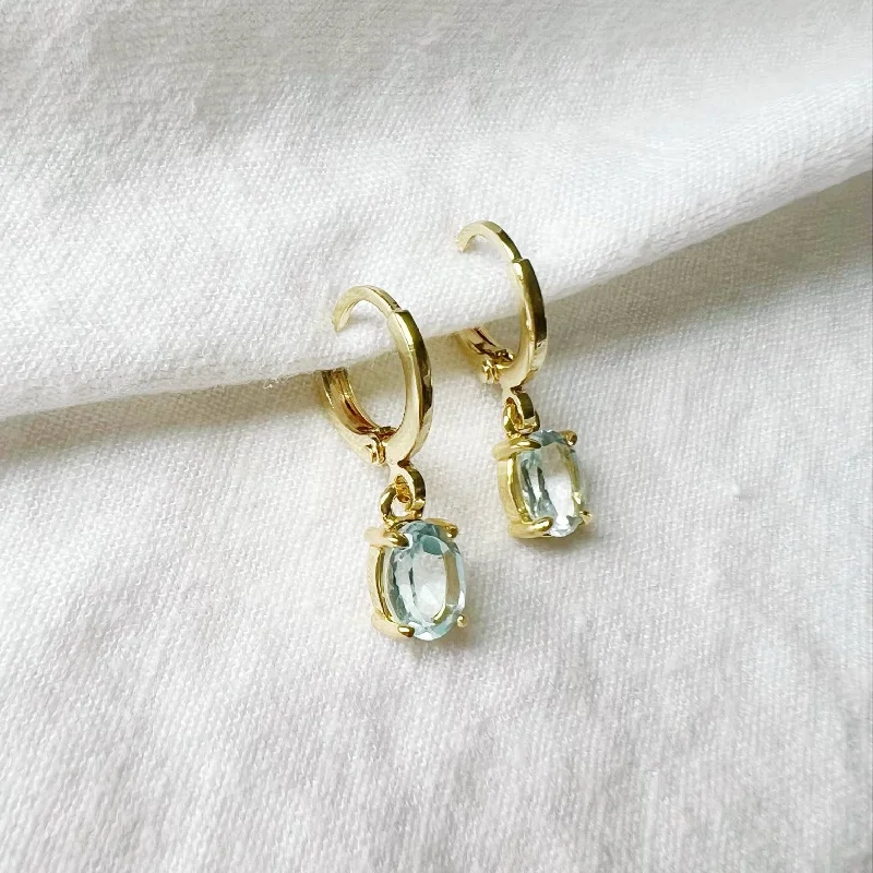 Shop Dazzling Jewelry At The Best Prices Laguna Blue CZ Huggie Hoops Earrings Gold Filled