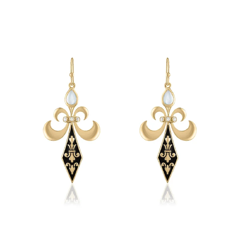 Shop Stylish Jewelry Now And Save Big LILY FLEUR DE LIS SWORD DANGLE EARRINGS