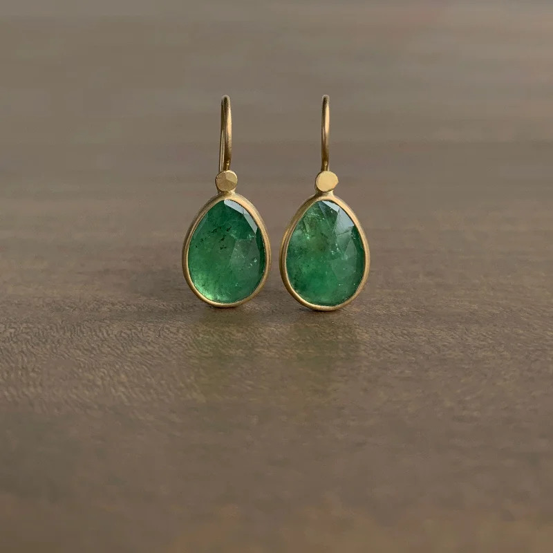 Seasonal Jewelry Sale – Upgrade Your Style Today Emerald Rose Cut Drop Earrings